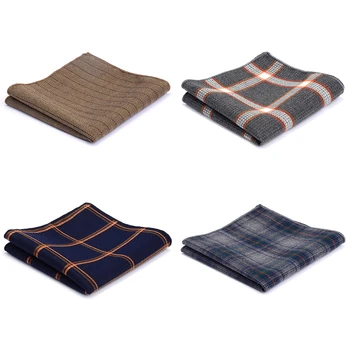 럭셔리 울 코튼 손수건 브라운 블루 블랙 솔리드 손수건, 비즈니스 파티 포켓 스퀘어 체스트 타월 