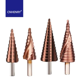 HSS M35 Cobalt Step Drill Triangle Shank Drill Bits 4-12/4-20/4-32mm For Stainless Steel 5% Cobalt Drill Bits Tool Set Hole Saw