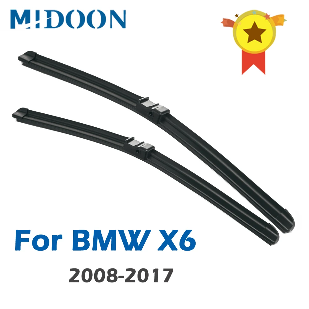 MIDOON Wiper Blades for BMW X6 E71 F16 Fit Side Pin / Push Button / Hook Arms 2008 2009 2010 2011 2012 2013 2014 2015 2016 2017