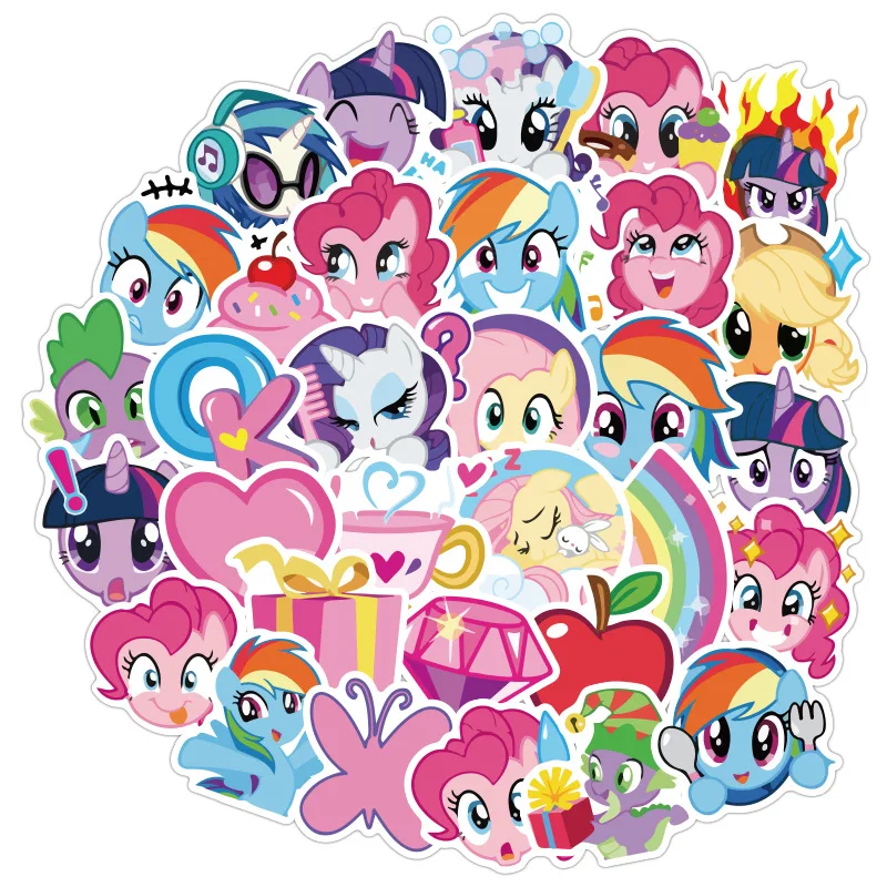 Autocollants de poney de dessin animé pour enfants, autocollants de tasse de téléphone portable, autocollants étanches, sac, mignon, traditionnel,