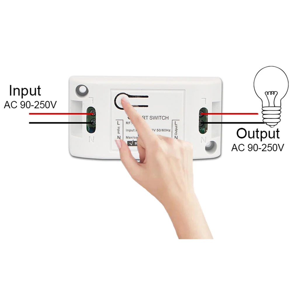 Rubrum 433Mhz AC 110V 220V 1CH RF Relay Receiver Module Universal Wireless Remote Control For Garage Door Opener Controller DIY