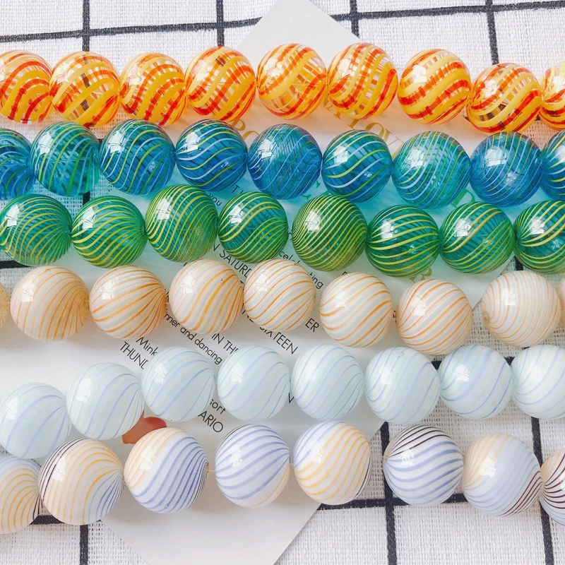 DIY jewelry accessories various patterns round blown glass beads jewelry accessories materials