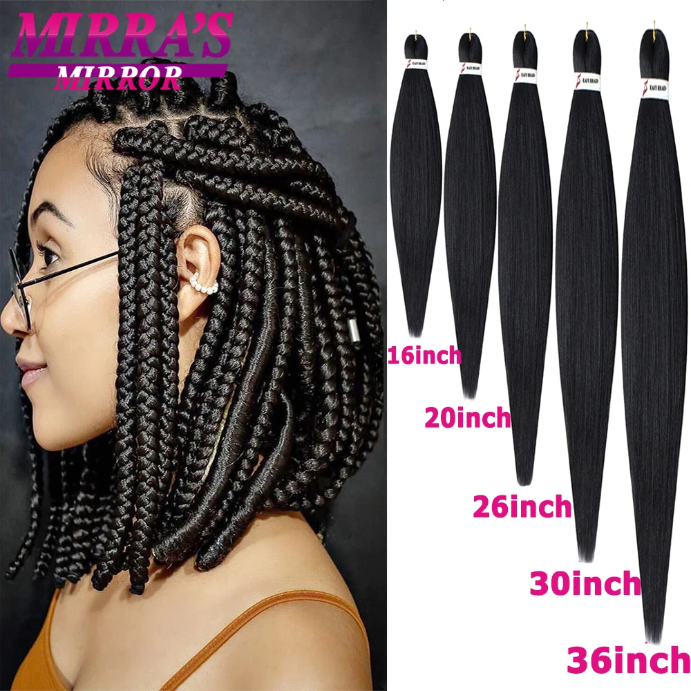 Easy Jumbo Braids Hair Extensions Pre Stretched Braiding Hair Afro Synthetic Hair Strand Braid Hot Water Set 12/16/26/30/36 Inch