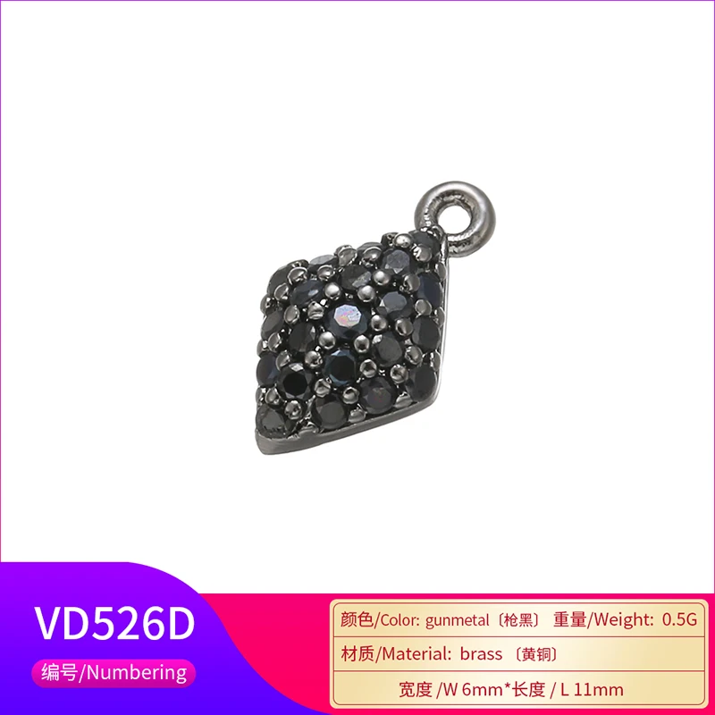 ZHUKOU 6x11mm Unique and compact crystal pendant for women necklace handmade DIY earrings jewelry accessories model 2 Pcs:VD526
