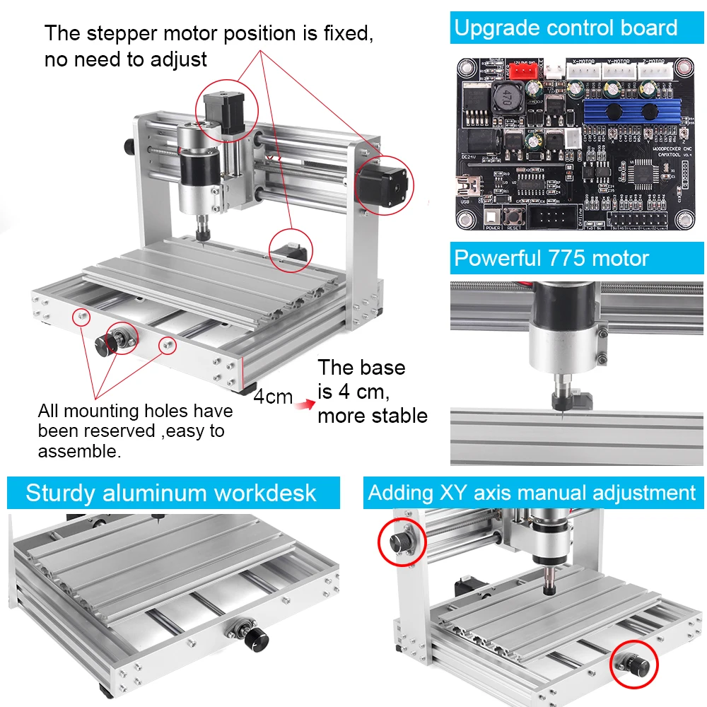 CNC 3018 Max Engraving Machine With 200w Spindle GRBL Control 3 Axis PCB Milling Machine 15W Laser Engraver CNC Wood Router