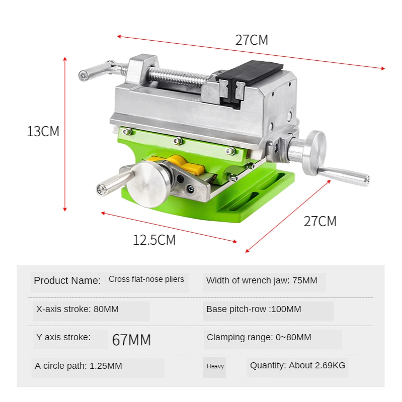 Étau à glissière transversale multifonction, table composée, banc de table de travail, corps en alliage d'aluminium pour fraisage et perçage