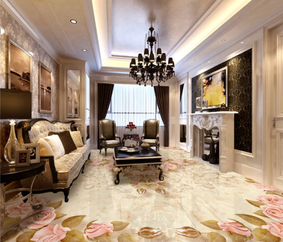 

3d floors murals wallpaper for living room Marble parquet 3D floor 3d floor painting wallpaper