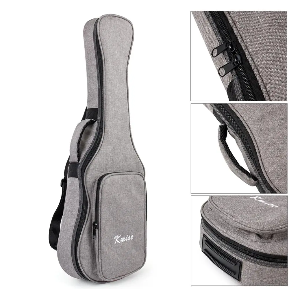 Kmise Ukulele Gig Bag Soft Carring Case Double Strap + 3 Picks for Soprano/Concert/Tenor/Baritone Uke&Guitarlele&Ubass