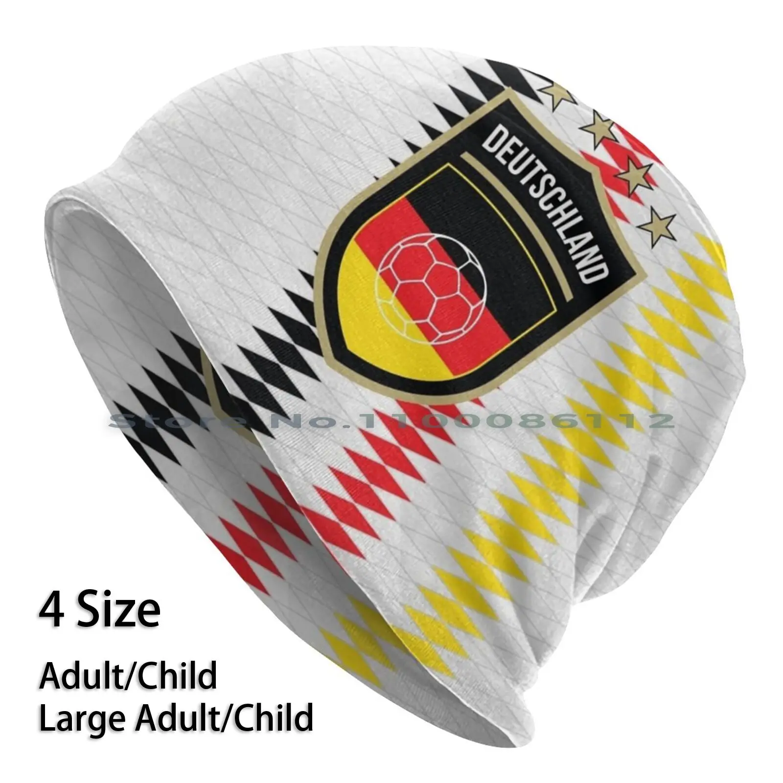 Germany Beanies Knit Hat Germany Germans Die Mannschaft Football Soccer Geometric Goemetric Stripe Deutschland Stars Gold