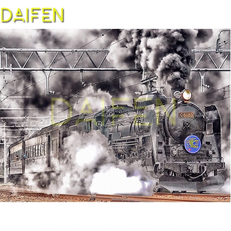 Full Square Diamond embroidery Train smoke Full Round Diamond mosaic Train smoke DIY3D Diamond painting Cross stitch Train smoke