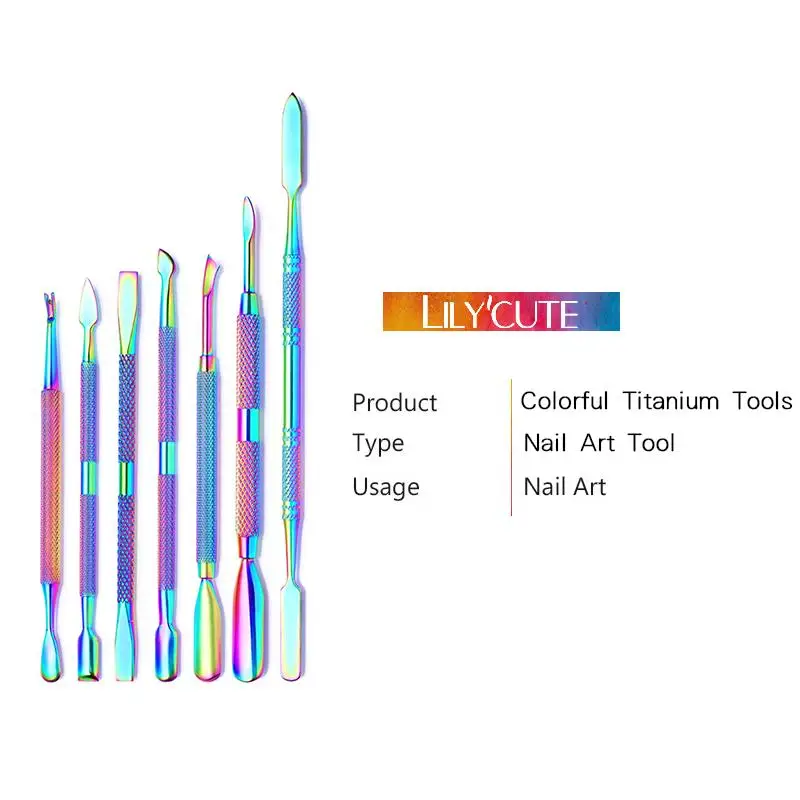 Nail Art Pusher Dead Skin Remover Stick Rod Gel Polish Stainless Steel Tweezers Nail Cutter Nail Art Tool Pedicure For