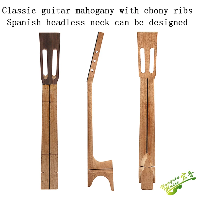 El mástil de guitarra clásica africana de caoba y ébano DIY se puede diseñado con material de mango de mástil español