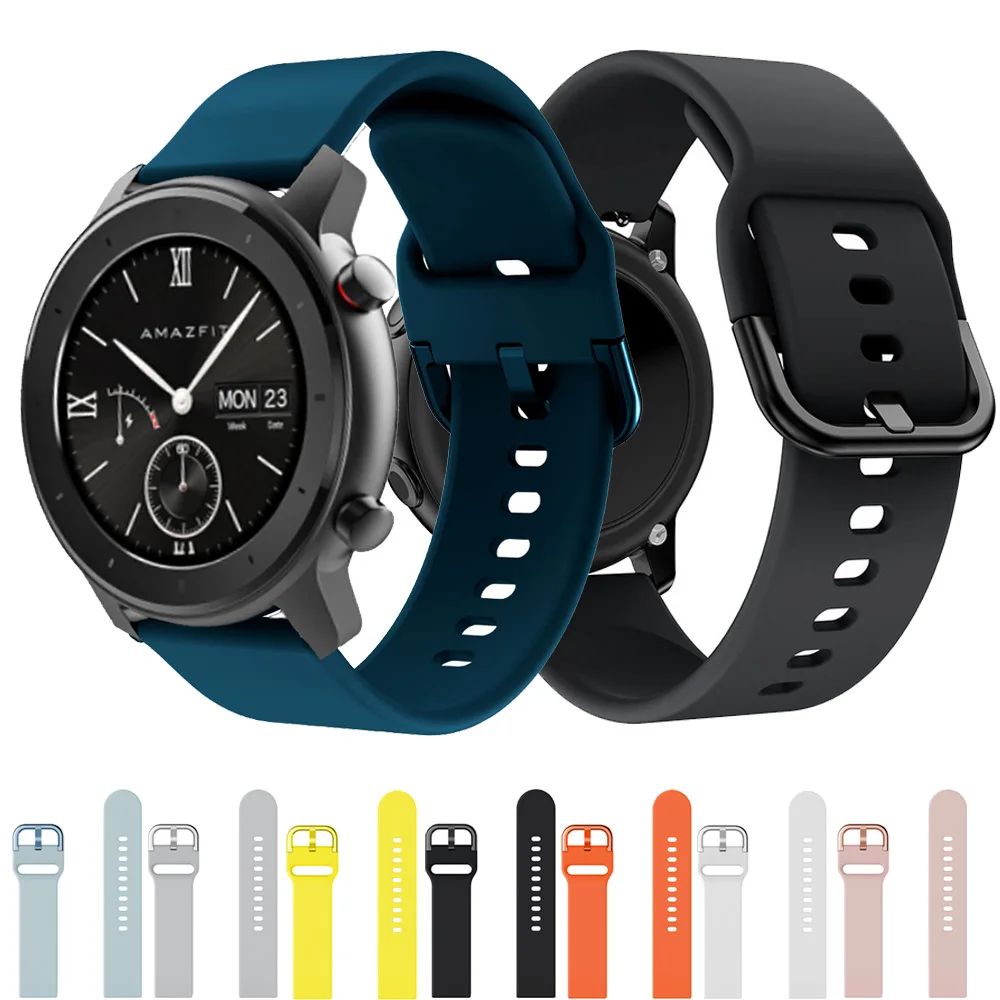 20mm Silicone Band for Xiaomi Huami Amazfit GTS 2/3/4 GTR 42mm Smart watch Sport bracelet for Huami Amazfit Bip lite Wrist Strap