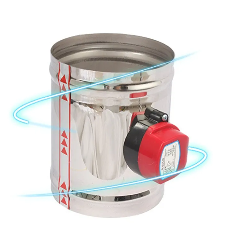 صمام لولبي HVAC Stainless Steel Air Damper Valve Electric Air Duct Motorized Valve 4 inch Ventilation Pipe Check Valve 100mm 220V 24V 12V الهواء المضغوط — تفصيل 4