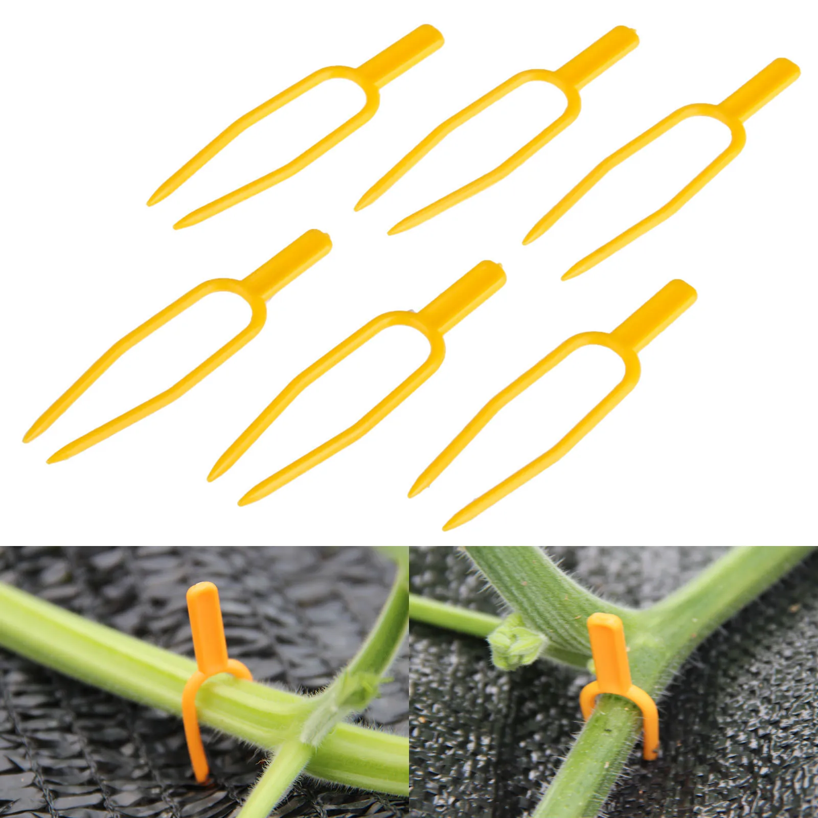 100Pcs Garden Tool Plastic Plant Support Clips Stolons Stem Fixing Fastening Fixture Clamp Strawberry Fork Farming Seedling Clip