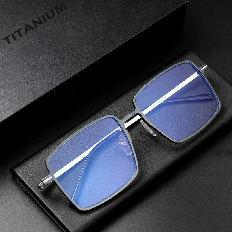 

Pure Titanium Business Anti Blue Light Computer Glasses Men Spectacle Frame Eyewear UV400 Radiation-Resistant Glasses A6122