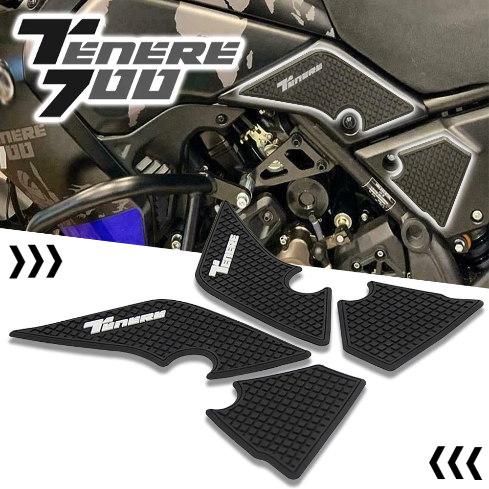 

For Yamaha Tenere 700 T700 XTZ700 2019 2020 Motorcycle Accessories Non-slip Side Fuel Tank Sticker Waterproof Pad Rubber Sticker