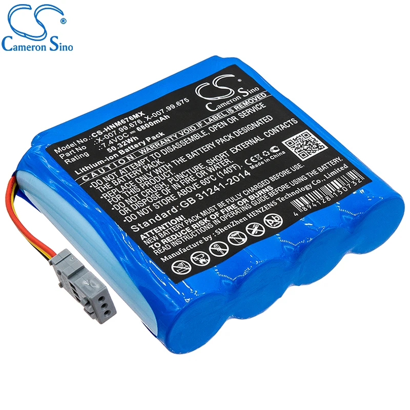 CameronSino Battery for Heine mPack LL fits Heine X-007.99.675 X-007.99.676 Medical Replacement battery 6800mAh/50.32Wh 7.40V