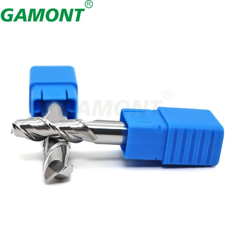 GAMONT HRC50 2-Flute Tungsten Steel Carbide Milling Cutter CNC Machinery Maching For Aluminium Special Flat Endmill Tools