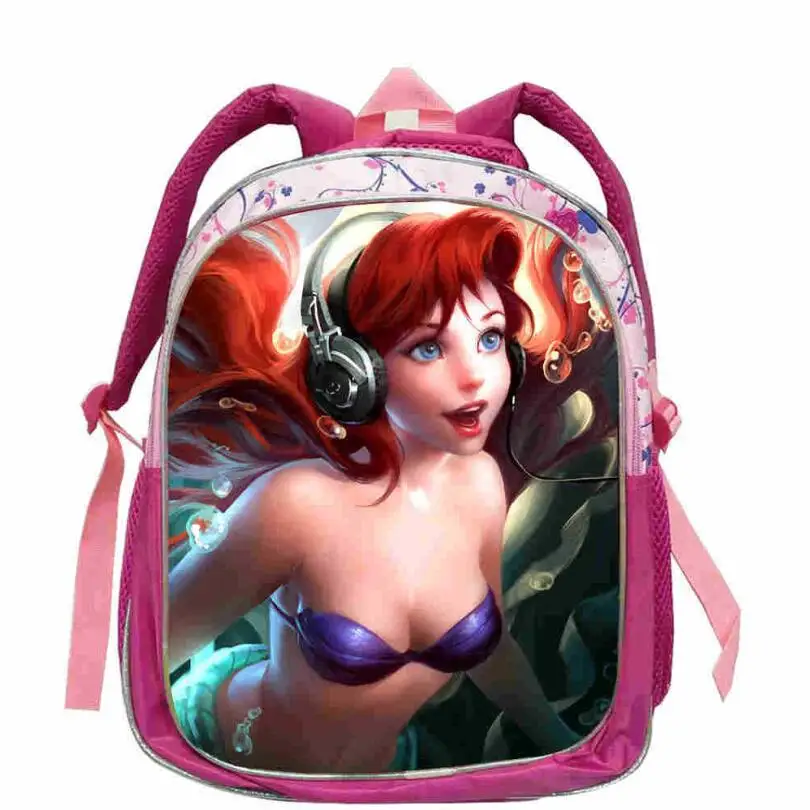 The Little Mermaid Ariel Backpack Princess Kids School Bag Fairy Tale Schoolbag Book Bags for Teen Girls mochila