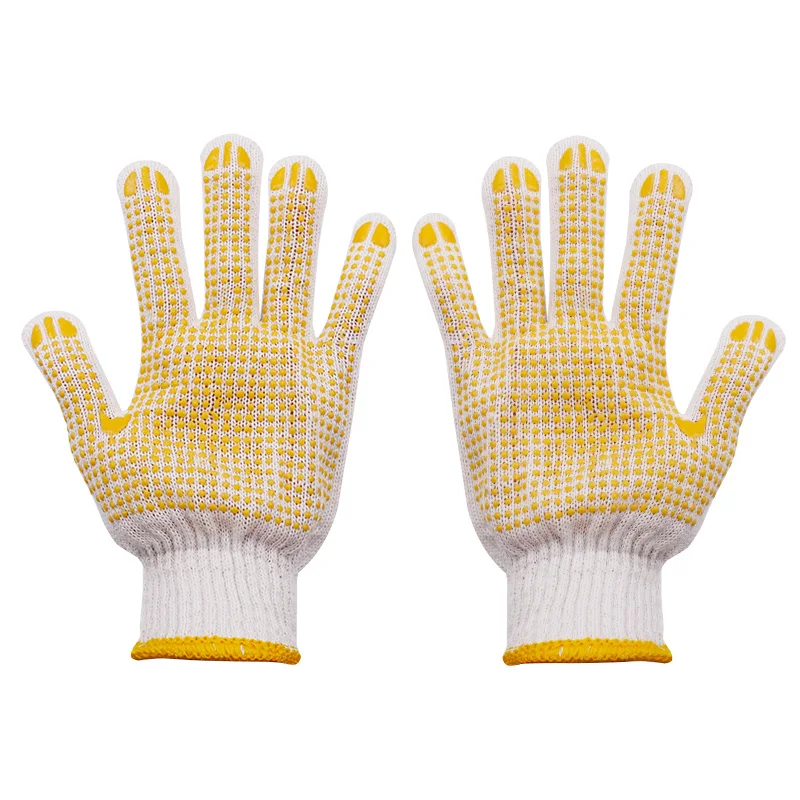 Breathable driving mountaineering non-slip wear-resistant PVC dotted gloves glued protective gloves