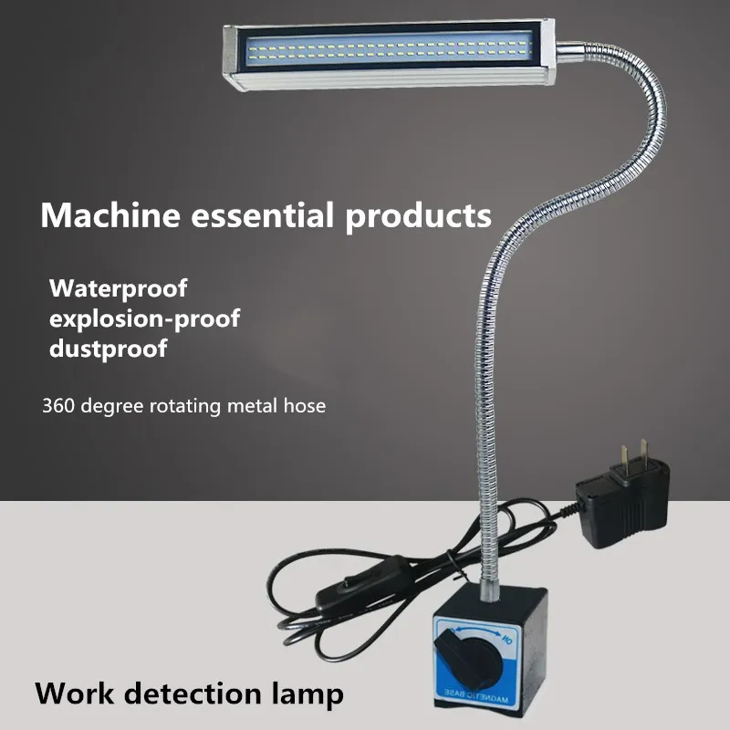 Imagem -02 - Impermeável Industrial Cnc Fresadora Máquina de Costura Lâmpada de Trabalho 500 mm Flexível Pescoço de Ganso Mangueira de Metal Lâmpada de Máquina Led 10w 24v 220v