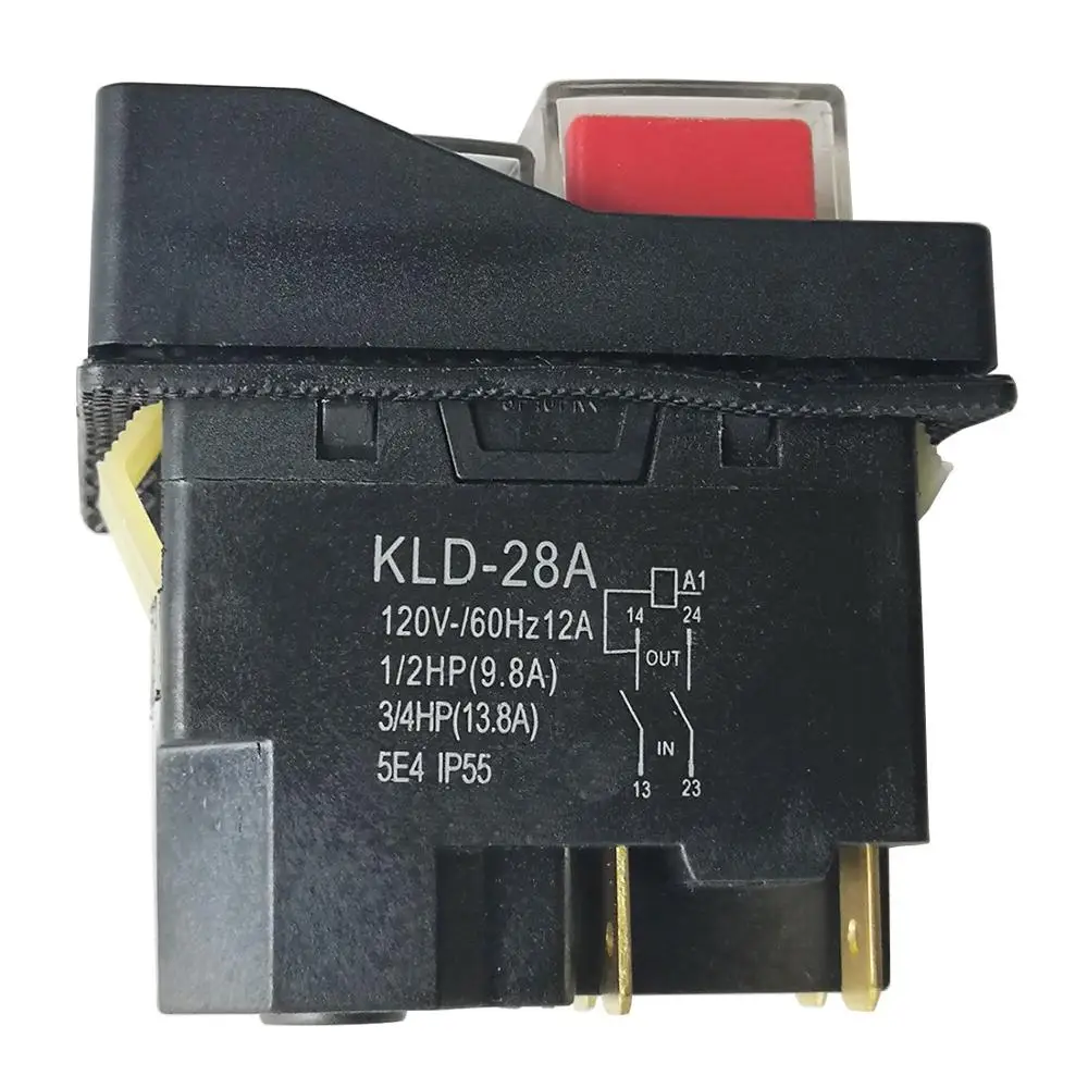 KLD-28A 120V Waterproof Electromagnetic Pushbutton Switch Safety Push Button Switches for Slicer 4Pins 5E4