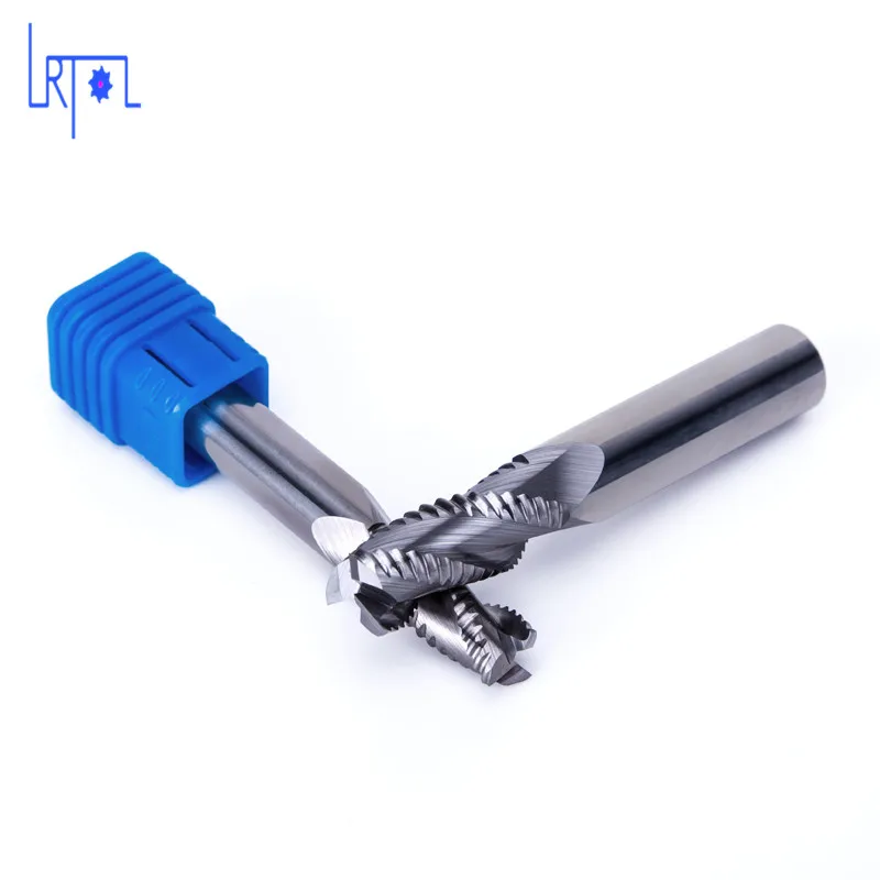 

hrc50 3Flutes 4 6 8 10 12 14 16 18 20mm Roughing end mill for Aluminum Spiral Bit Milling Tools Carbide CNC corrugated edges