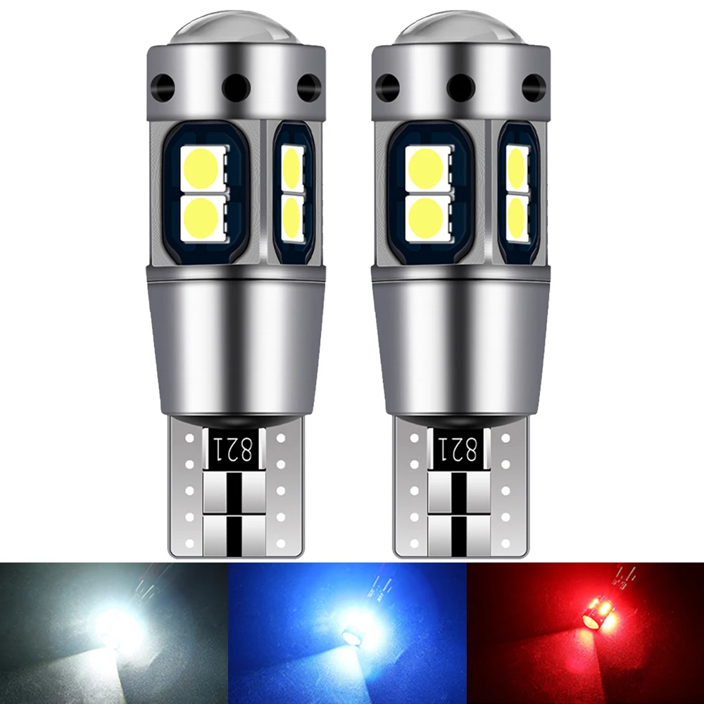 2PCS High Quality T10 W5W Super Bright 3030 LED Car Interior Reading Dome Light Marker Lamp 168 194 LED Auto Wedge Parking Bulbs