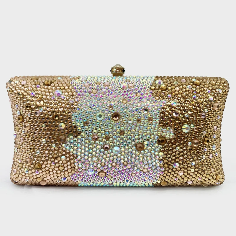 

Luxury Dazzling Bling AB Rhinestone Women's Evening Wedding Clutches High-End Lady Girls Crystal Clutch Party Shoulder Handbags