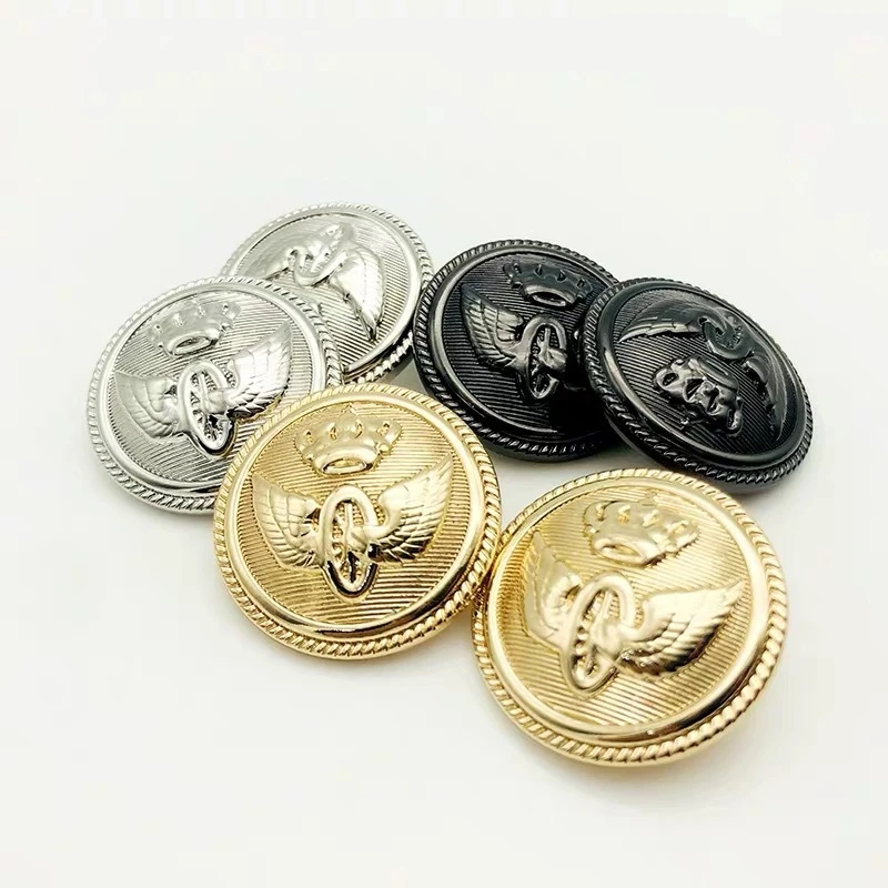 10pcs/lot 15/20/25mm Clothing Decoration Accessories Shirt Buttons Angel Wings Crown Design Vintage Metal Buttons for Clothing