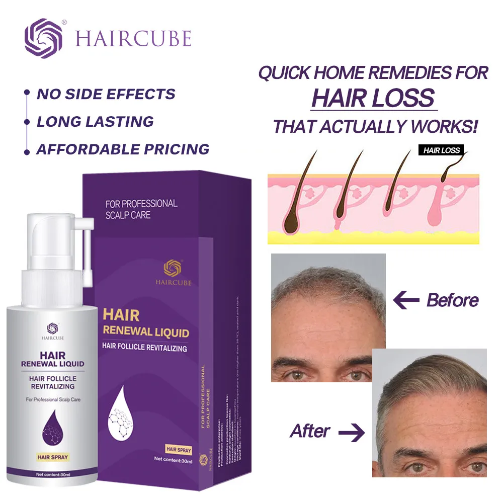 HAIRCUBE Hair Rapid Growth Essence Oil Anti Hair Loss Dense Hair Repair Damage Hair Serum Natural Organic Hair Care Spray