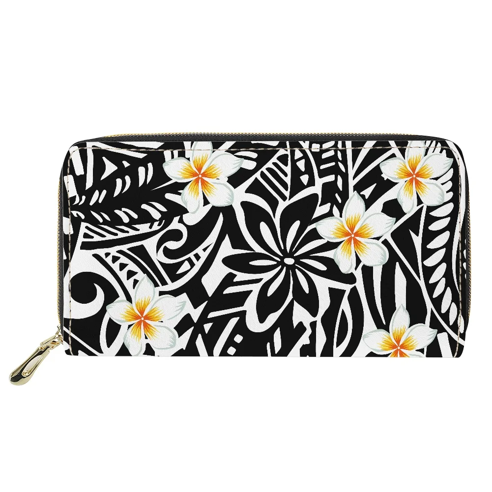 

HYCOOL Women's wallet made of leather Hawaii Flower Polynesian Tribal Pattern Luxury Brand Women's wallet carteira feminina