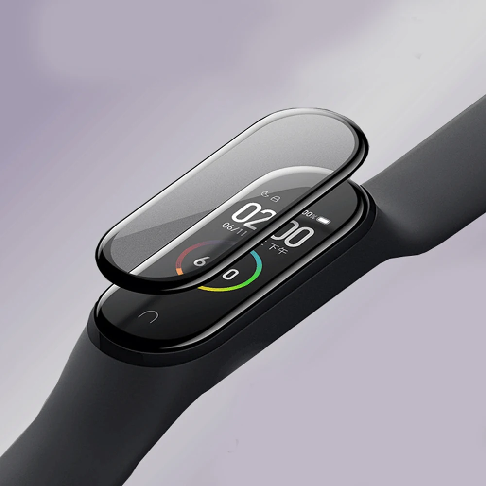 Szkło ochronne 3D dla Xiaomi Mi band 4 5 6 pełna pokrywa dla Mi band5 Smart Watchband miękka folia na ekran dla Mi Band Case