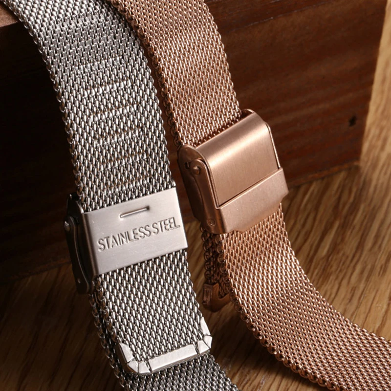 Stainless Steel 0.6 Xian Mesh Strap Quick Release 10mm 12mm 14mm 16mm 17mm 18mm 19mm 20mm 21mm 22mm Universal Wrist Band Belt