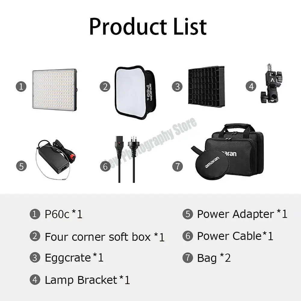 Aputure Amaran P60C/P60X Photography Light RGB Full-Color 2500K-7500K Professional Tiktok Video Outside Shooting Panel Lamp