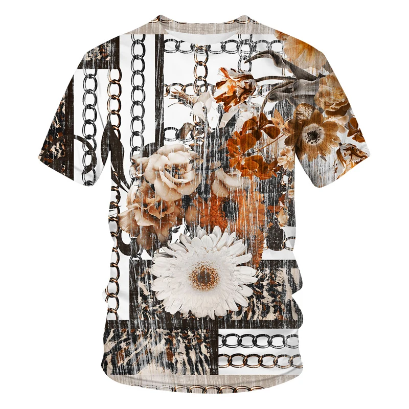 2021 latest Baroque t shirt for men/women summer oversized T-shirt 3d Lion head crown print printed round neck short sleeve