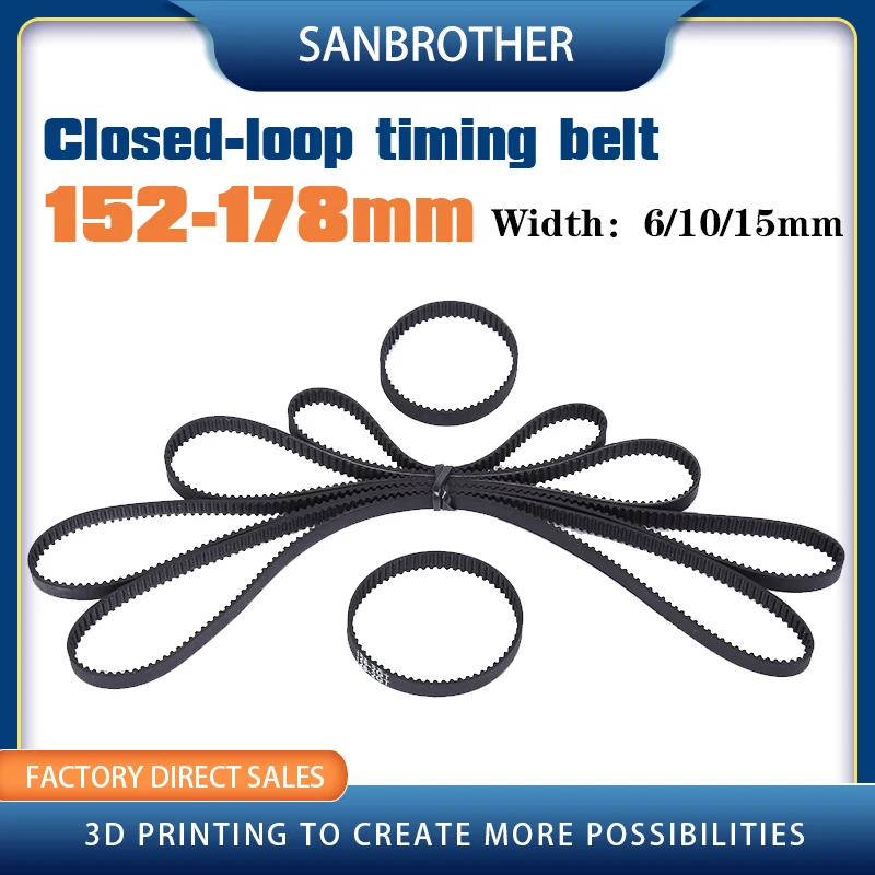 

Резиновый Ремень ГРМ GT2 с замкнутым циклом, 2 Гт, 6 мм, 154, 156, 158, 160, 162, 164, 166, 168, 170, 172, 174 мм, синхронные детали для 3D-принтера