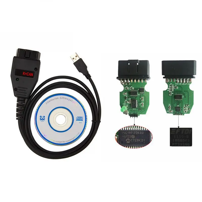 For VAG K+CAN Commander 1.4 Best Odometer + mileage Via OBDII PCB PIC18F25K80 FTDI FT232RQ Chip for AUDI/VW/Skoda/Seat