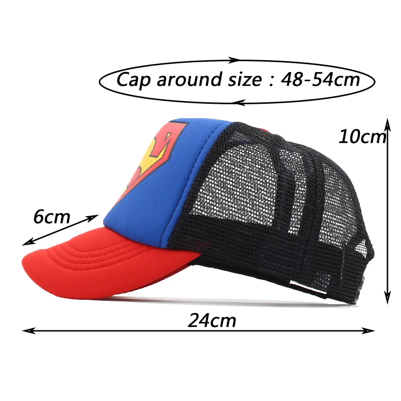 Casquette de baseball brodée Super Man Snapback pour enfants, réglable, hip hop, décontracté, garçons, filles, os, 3-8 ans, 2019