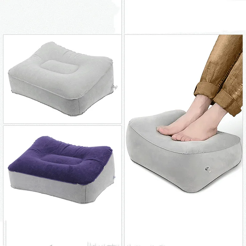 Useful Inflatable Portable Travel Footrest Pillow Plane Train Kids Bed Foot Rest Pad PVC For Travel Massage Car