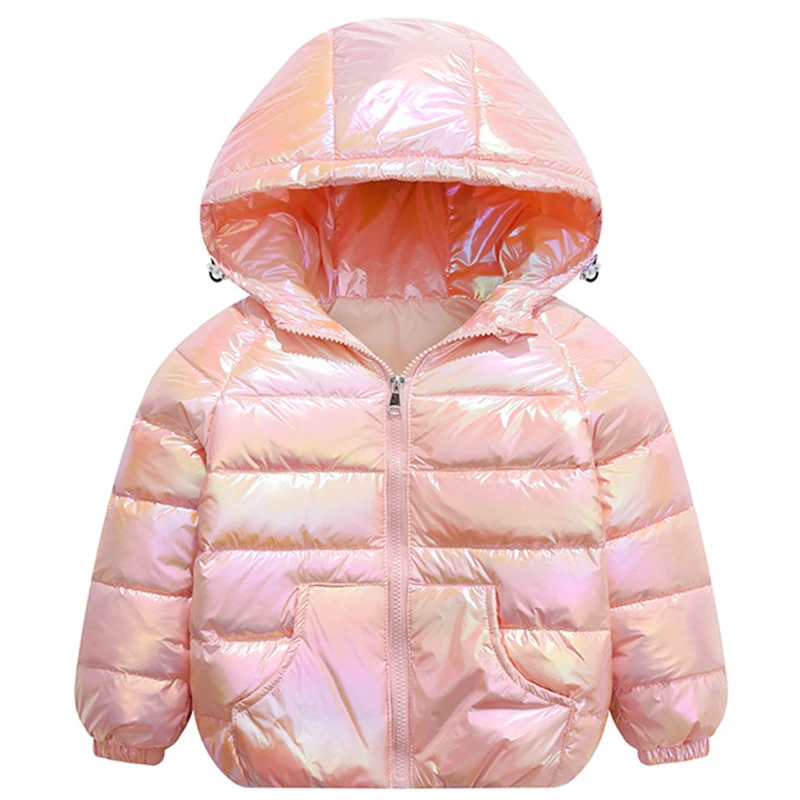 2024 Winter New Products Children\'s Lightweight Down Jacket Boys and Girls White Duck Down Girls\' Colorful Bright Surface Warm J