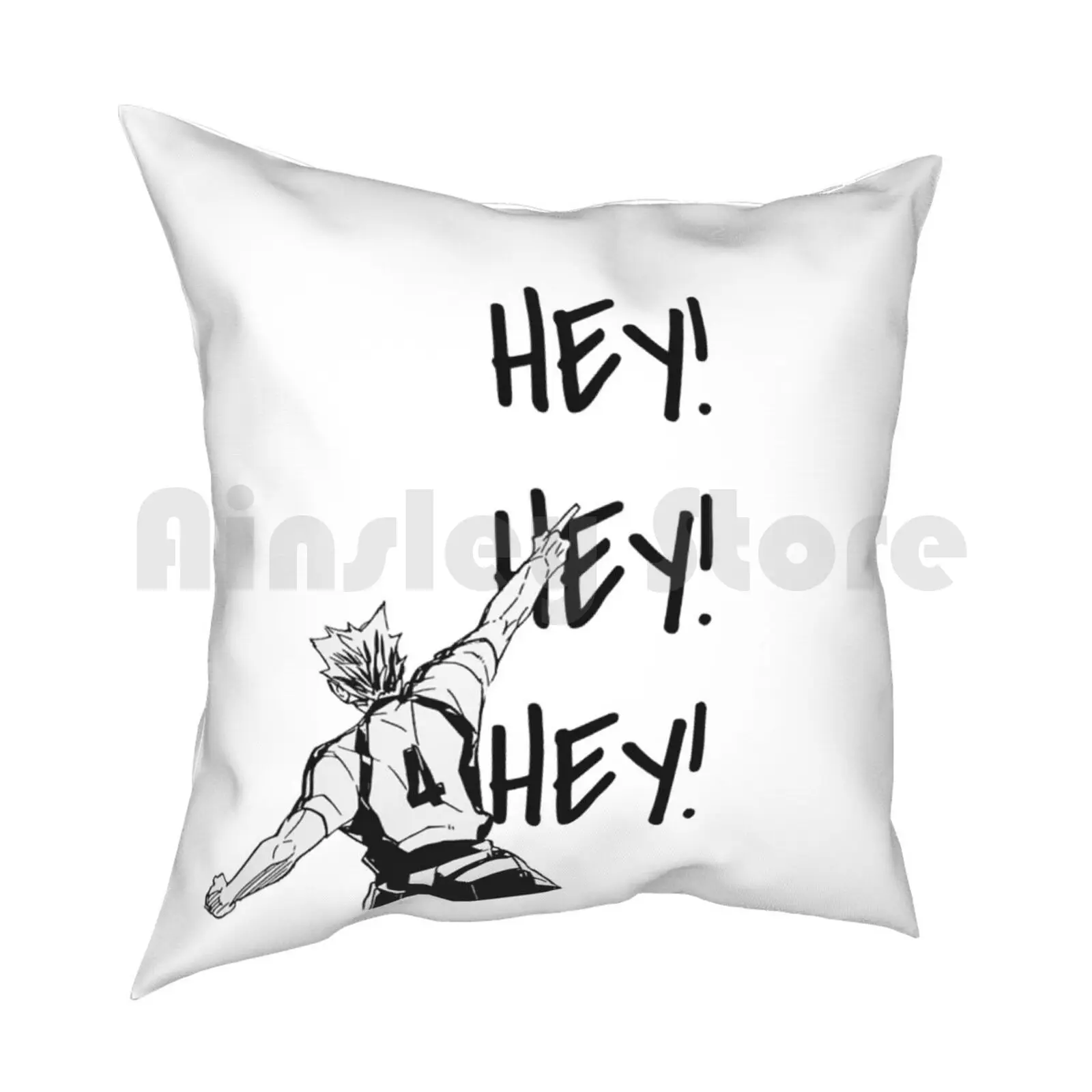 Haikyuu! , Bokuto , Fukudorani'S Ace , Hey Hey Hey Pillow Case Printed Home Soft DIY Pillow cover Haikyuu Fukudorani