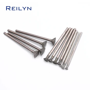 Mèches de meulage en diamant émergé à Grain fin de type C2, tête Abrasive de meulage pour meuleuse/Dremel/outils rotatifs