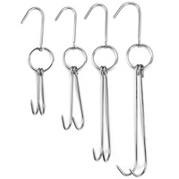 Stainless Steel Beef Meat Clasps Duck Goose Turkey Hooks Roast Duck Bacon Hook BBQ Storage Hanger Bread Hook