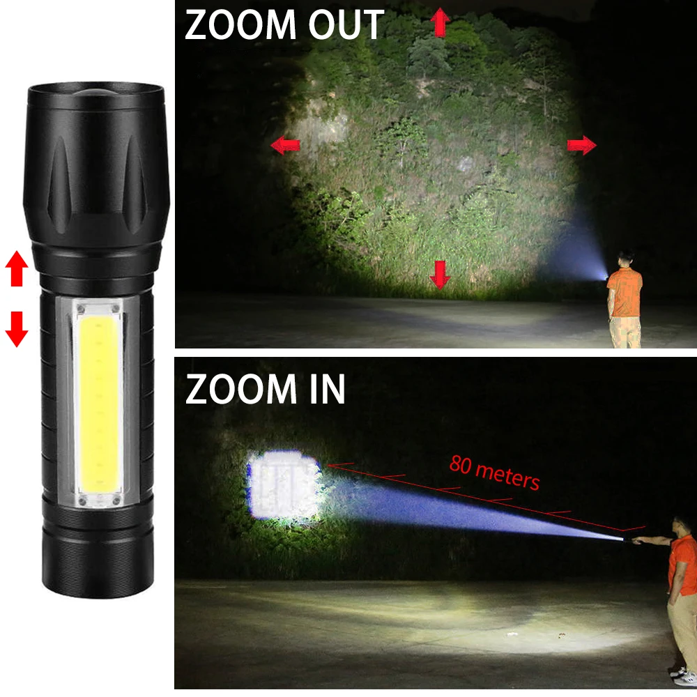 Imagem -06 - Lanterna Led à Prova Impermeável Água Luz Tática Usb Recarregável Lanterna de Acampamento Zoomable Tocha Lâmpada para Caminhadas ao ar Livre Caça