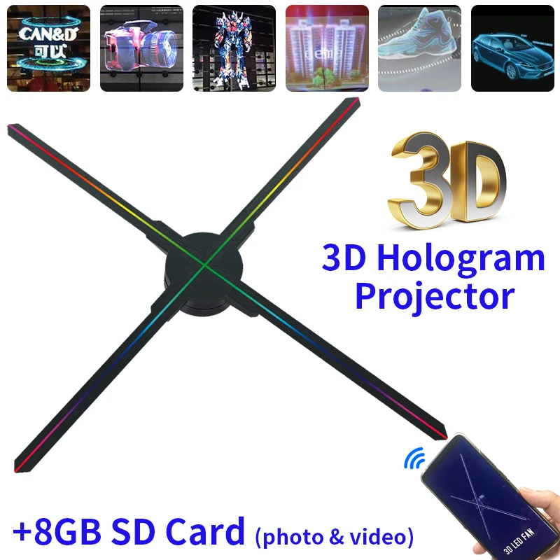 Advertising Screen Hologram Fan Led Luminous Signs 3d Hologram Projector Advertising for hd image Video projector Lighting Light