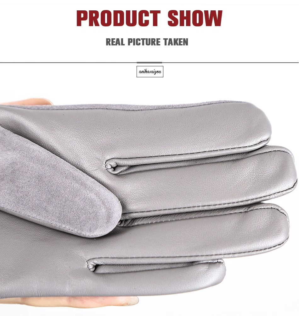 Good Quality Touch Gloves Color Winter Women's Leather Gloves Genuine Suede 50% Genuine Leather 50% Women's Gloves -2007
