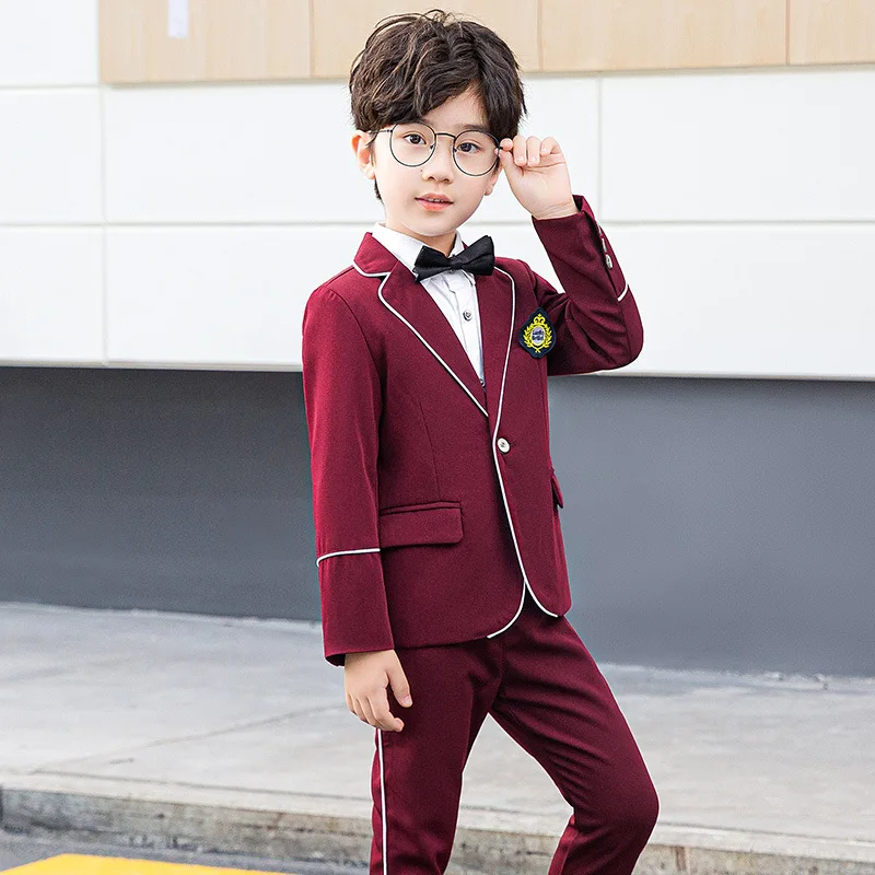 

Flower Boys Formal Jacket + Pants 2PCS Wedding Suit School Kids Party Tuxedo Prince Boys Gentlemen Birthday Dress Costume