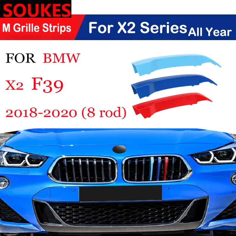 3pcs Performance For BMW Series X2 F39 sDrive XDrive 2018-2021 Car Racing Grille Strip Trim Clip M Sport Power Accessories